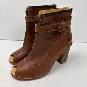 Timberland Womens Boot Company Marge PEEP Toe BOOTS A1ipr636 Russet Brown Sz 9